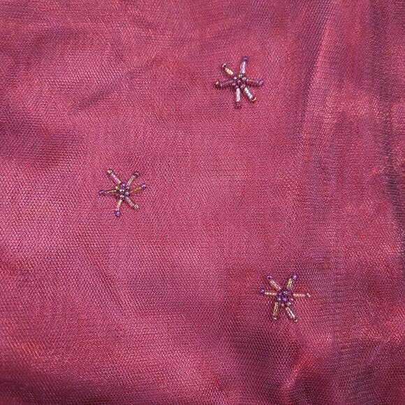 Vintage Express beaded tulle overlay skirt size 1/2 red black whimsigoth Y2K - Picture 8 of 8